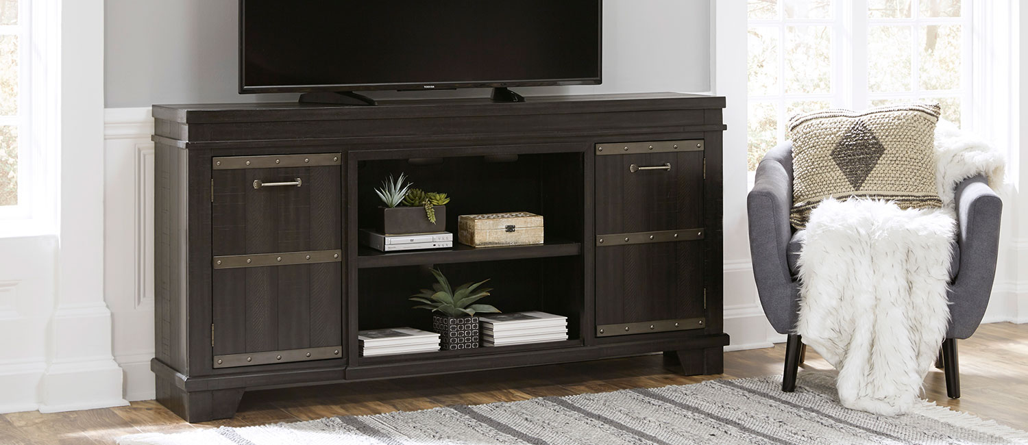 Shay Large TV Stand with LED Fireplace